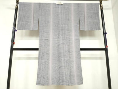 平和屋着物●長襦袢　無双仕立て　変わり格子文　やまと誂製　正絹　逸品　DABC2476ud