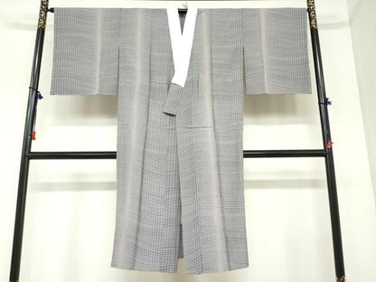 平和屋着物●長襦袢　無双仕立て　変わり格子文　やまと誂製　正絹　逸品　DABC2476ud