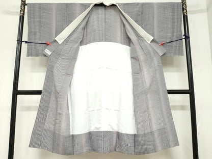 平和屋着物●長襦袢　無双仕立て　変わり格子文　やまと誂製　正絹　逸品　DABC2476ud