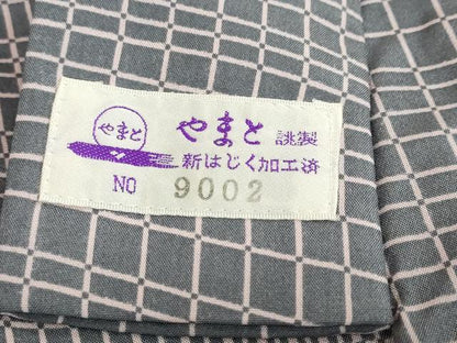 平和屋着物●長襦袢　無双仕立て　変わり格子文　やまと誂製　正絹　逸品　DABC2476ud