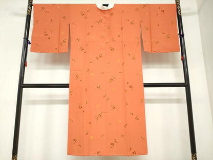 平和屋着物●長襦袢　袷　草花鈴文　金彩　正絹　逸品　未使用　DABC2477ud