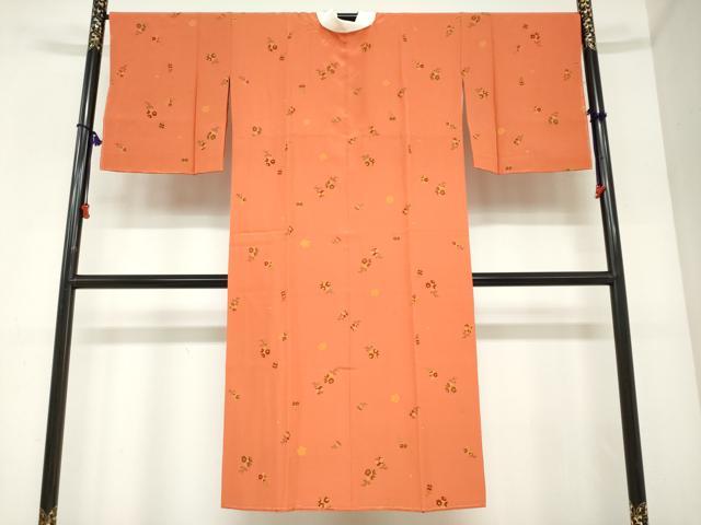 平和屋着物●長襦袢　袷　草花鈴文　金彩　正絹　逸品　未使用　DABC2477ud