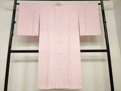 平和屋着物●長襦袢　袷　地紋起こし　舞桜地紋　正絹　逸品　DABC2478ud