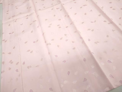 平和屋着物●長襦袢　袷　地紋起こし　舞桜地紋　正絹　逸品　DABC2478ud