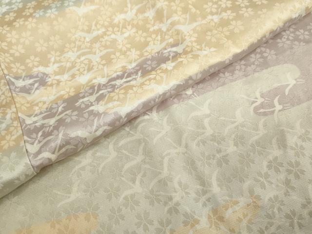 平和屋着物●長襦袢　無双仕立て　エ霞飛鶴文　正絹　逸品　DABC2479ud