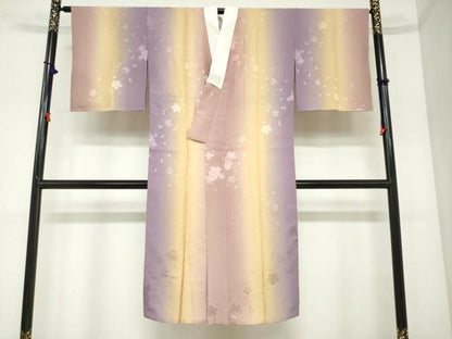 平和屋着物●長襦袢　袷　流水舞桜地紋　暈し染め　正絹　逸品　DABC2480ud