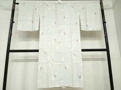 平和屋着物●長襦袢　無双仕立て　草花文　正絹　逸品　DABC2481ud
