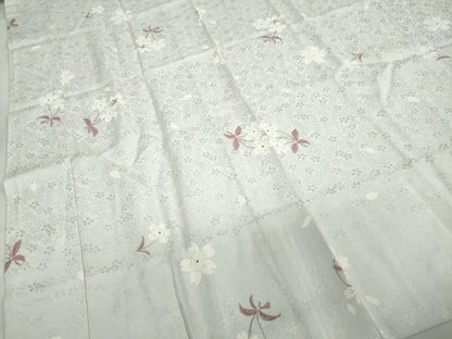 平和屋着物●長襦袢　無双仕立て　草花文　正絹　逸品　DABC2481ud