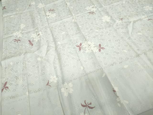 平和屋着物●長襦袢　無双仕立て　草花文　正絹　逸品　DABC2481ud