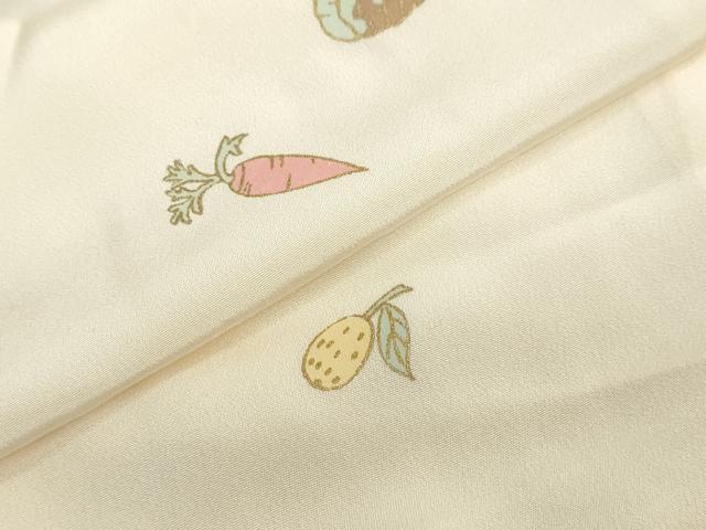 平和屋着物●長襦袢　無双仕立て　成物　野菜　金彩　正絹　逸品　DABC2482ud