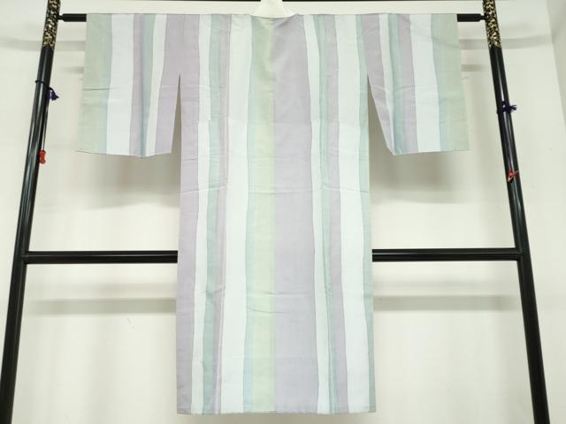平和屋着物●長襦袢　無双仕立て　変わり縞　やまと誂製　正絹　逸品　DABC2484ud