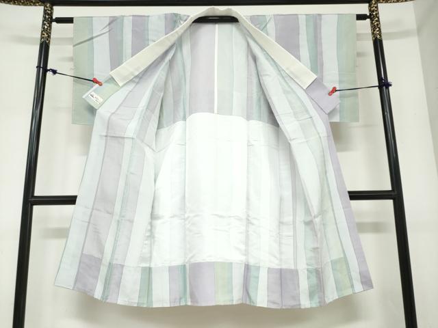 平和屋着物●長襦袢　無双仕立て　変わり縞　やまと誂製　正絹　逸品　DABC2484ud