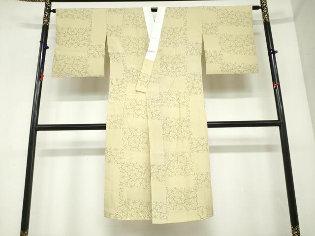 平和屋着物●長襦袢　無双仕立て　舞葉文　正絹　逸品　DABC2485ud