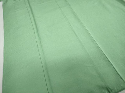 平和屋着物●上質な色無地　松美ちりめん　若竹色　反端付き　正絹　逸品　未使用　DABC2488ud