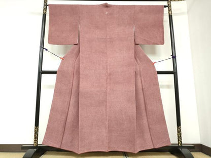 平和屋着物●江戸小紋　鮫小紋柄　鬼しぼ縮緬　正絹　逸品　DABC2489ud