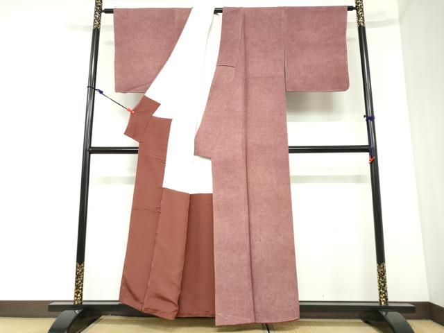 平和屋着物●江戸小紋　鮫小紋柄　鬼しぼ縮緬　正絹　逸品　DABC2489ud