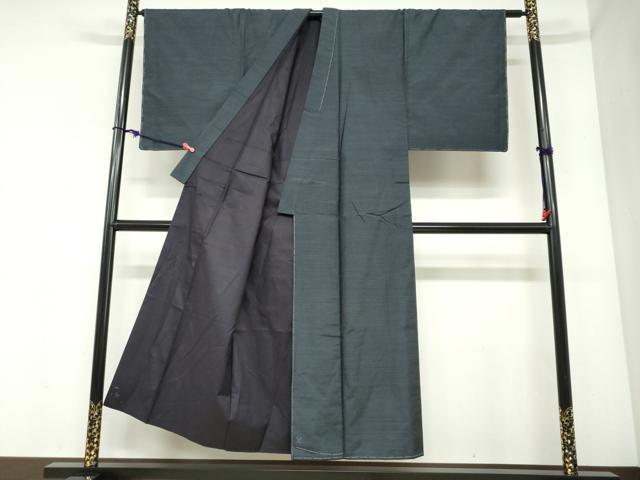 平和屋着物●男性　本場大島紬　アンサンブル　長羽織　100亀甲　総詰め　正絹　逸品　未使用　DABC2491ud