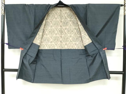 平和屋着物●男性　本場大島紬　アンサンブル　長羽織　100亀甲　総詰め　正絹　逸品　未使用　DABC2491ud