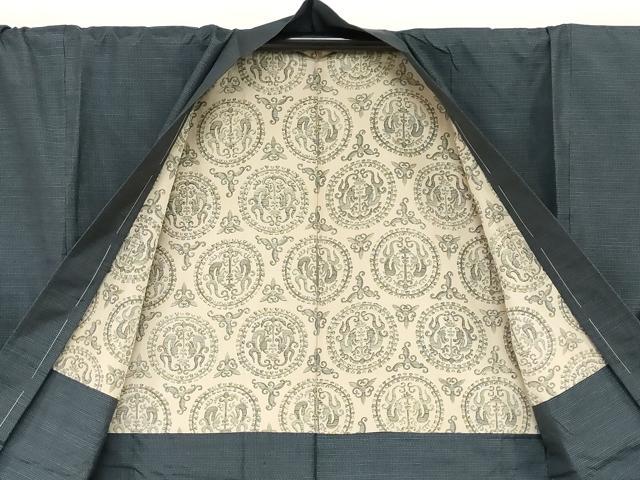 平和屋着物●男性　本場大島紬　アンサンブル　長羽織　100亀甲　総詰め　正絹　逸品　未使用　DABC2491ud