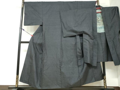 平和屋着物●男性　本場大島紬　アンサンブル　長羽織　抽象文様　正絹　逸品　DABC2492ud