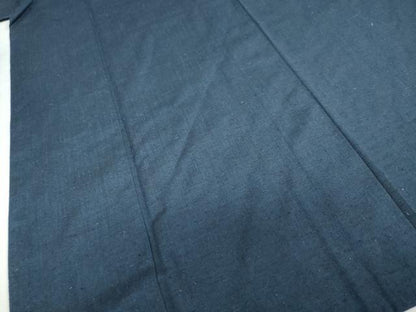 平和屋着物●男性　紬　アンサンブル　長羽織　留紺色　正絹　逸品　DABC2493ud