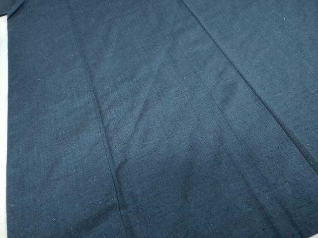 平和屋着物●男性　紬　アンサンブル　長羽織　留紺色　正絹　逸品　DABC2493ud