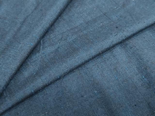 平和屋着物●男性　紬　アンサンブル　長羽織　留紺色　正絹　逸品　DABC2493ud