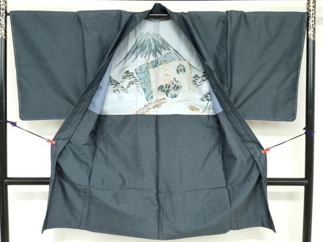 平和屋着物●男性　本場大島紬　アンサンブル　長羽織　80亀甲　総詰め　正絹　逸品　未使用　DABC2496ud