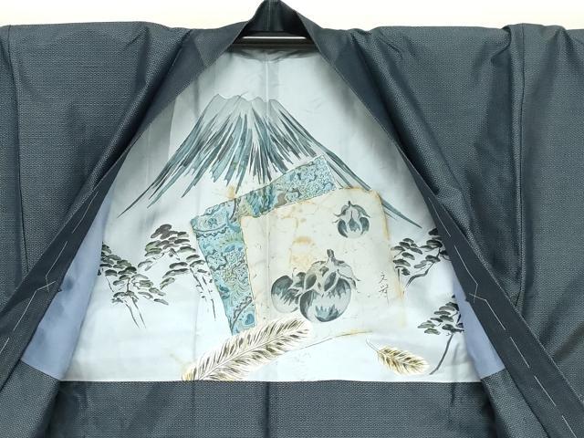平和屋着物●男性　本場大島紬　アンサンブル　長羽織　80亀甲　総詰め　正絹　逸品　未使用　DABC2496ud