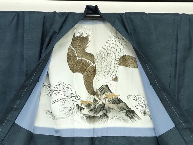 平和屋着物●男性　本場大島紬　アンサンブル　長羽織　100亀甲　総詰め　キングサイズ　正絹　逸品　未使用　DABC2497ud