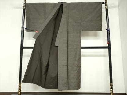 平和屋着物●男性　本場大島紬　アンサンブル　長羽織　抽象文様　正絹　逸品　DABC2499ud