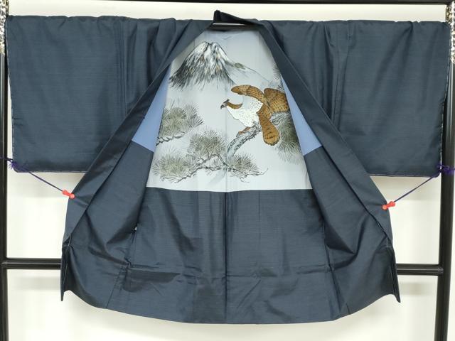 平和屋着物●男性　本場大島紬　アンサンブル　長羽織　抽象文様　さが美扱い　キングサイズ　正絹　逸品　未使用　DABC2500ud
