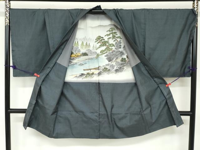 平和屋着物●男性　本場大島紬　アンサンブル　長羽織　100亀甲　総詰め　キングサイズ　正絹　逸品　未使用　DABC2503ud