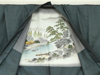 平和屋着物●男性　本場大島紬　アンサンブル　長羽織　100亀甲　総詰め　キングサイズ　正絹　逸品　未使用　DABC2503ud