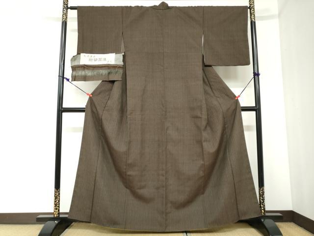 平和屋着物●紅花紬　米沢　新田英行　新田間道　紅花草木　証紙付き　正絹　逸品　DABC2505ud