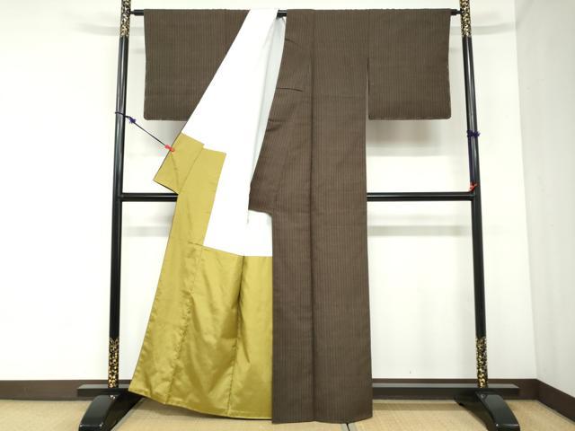 平和屋着物●紅花紬　米沢　新田英行　新田間道　紅花草木　証紙付き　正絹　逸品　DABC2505ud