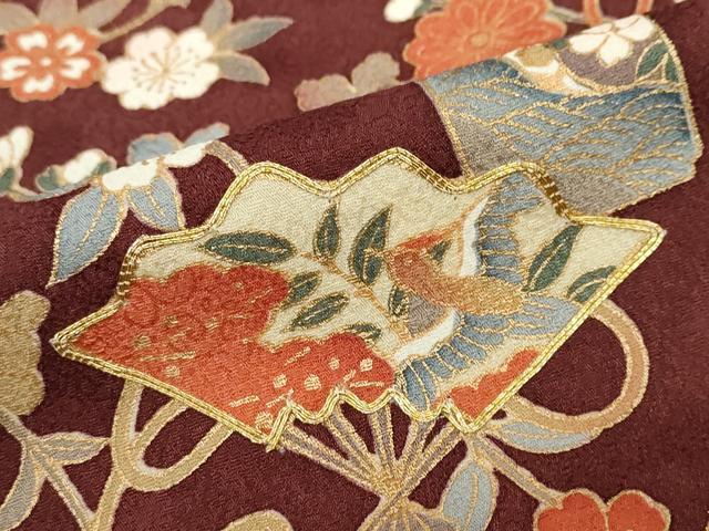 平和屋着物●訪問着　駒刺繍　檜扇草花文　暈し染め　金彩　正絹　逸品　DABC2506ud 楽天市場】平和屋着物○訪問着 駒刺繍 霞藤花文 暈し染め 金彩 正絹