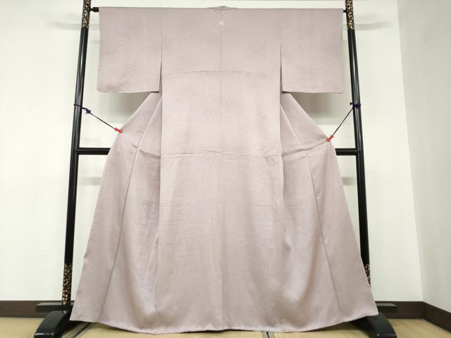 平和屋着物●上質な色無地　霞地紋　牡丹鼠色　正絹　逸品　未使用　DABC2509ud