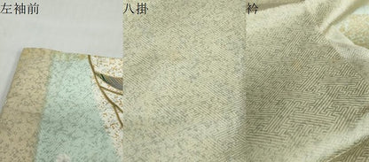 平和屋着物●訪問着　駒刺繍　流水鴛鴦草花文　金彩　正絹　逸品　DABC2512ud