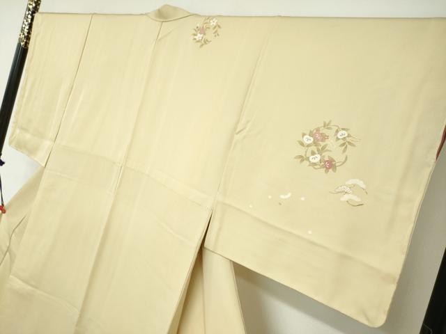 平和屋着物●訪問着　草花文　暈し染め　金彩　正絹　逸品　未使用　DABC2515ud