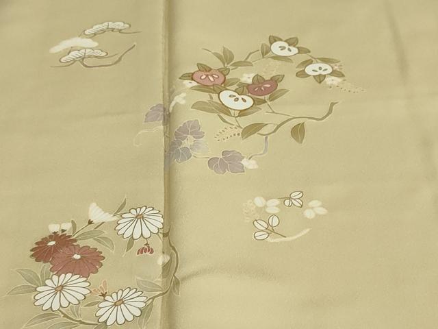 平和屋着物●訪問着　草花文　暈し染め　金彩　正絹　逸品　未使用　DABC2515ud