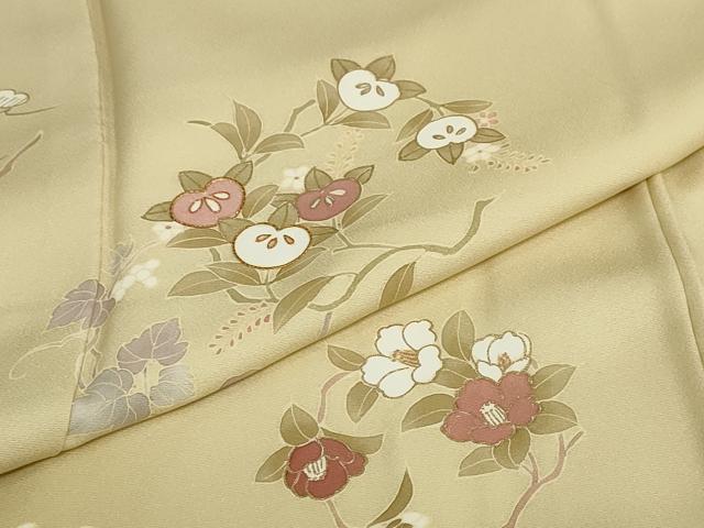 平和屋着物●訪問着　草花文　暈し染め　金彩　正絹　逸品　未使用　DABC2515ud