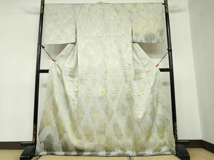 平和屋着物●訪問着　総絞り　抽象文様　ロング丈　正絹　逸品　DABC2516ud