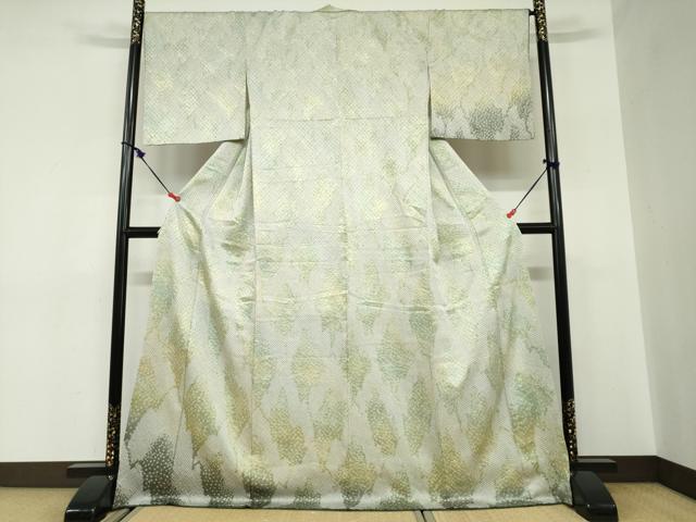 平和屋着物●訪問着　総絞り　抽象文様　ロング丈　正絹　逸品　DABC2516ud