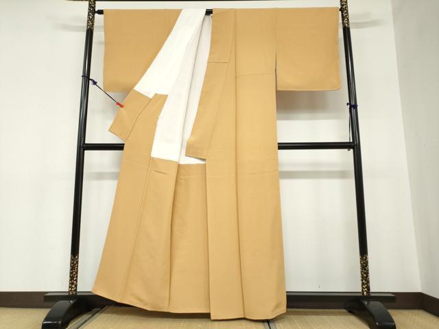 平和屋着物●上質な色無地　黄土色　正絹　逸品　DABC2519ud