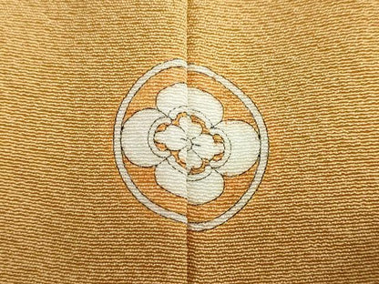 平和屋着物●上質な色無地　黄土色　正絹　逸品　DABC2519ud
