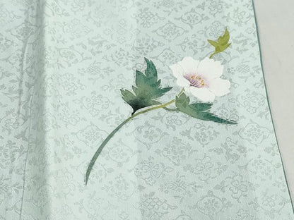 平和屋着物●訪問着　岡山工芸作　草花文　暈し染め　銀彩　さが美扱い　正絹　逸品　DABC2521ud