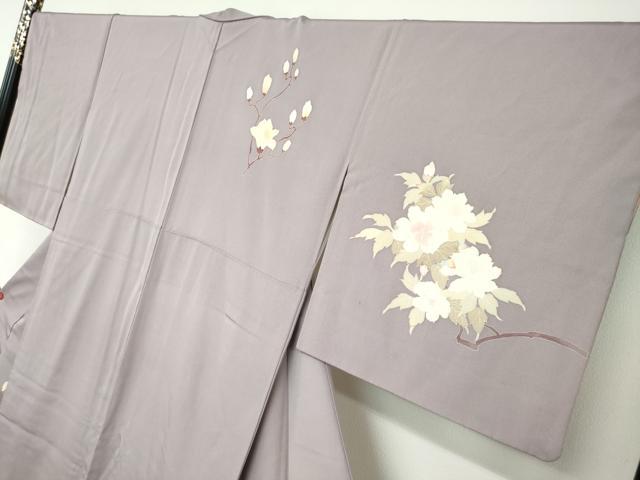 平和屋着物●訪問着　友禅　枝花文　正絹　逸品　DABC2522ud