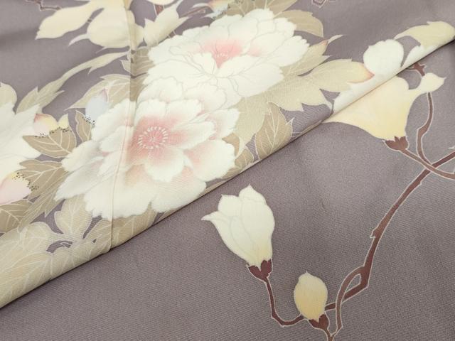 平和屋着物●訪問着　友禅　枝花文　正絹　逸品　DABC2522ud