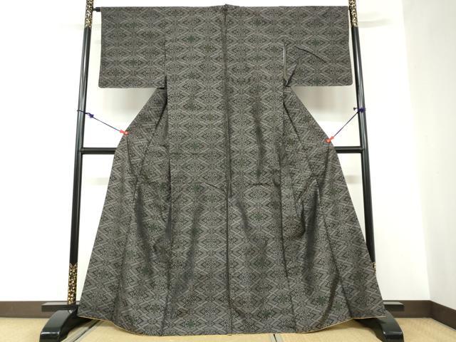 平和屋着物●本場大島紬　花菱文　正絹　逸品　DABC2523ud